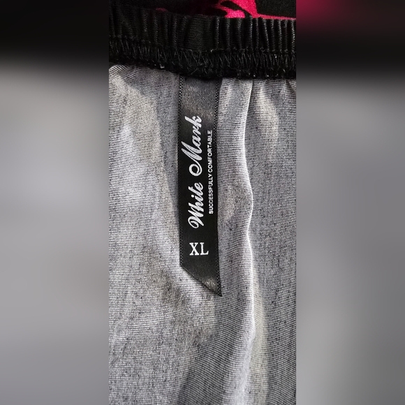 ✨ White Mark Boho Lace Trim Dress XL Black Pink Damask Peasant Tunic Bell Sleeve - Picture 6 of 11